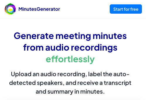 minutes generator hero component